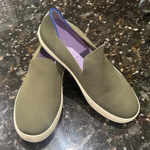 Rothy's slip on shoes. Khaki green 8.5
